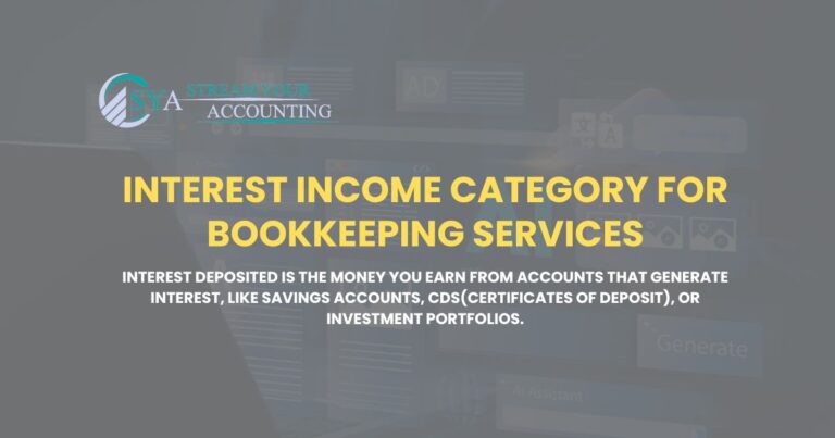 Interest Income Category For Book Bookkeeping Services