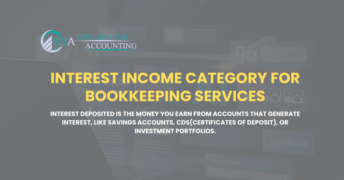 Interest Income Category For Book Bookkeeping Services