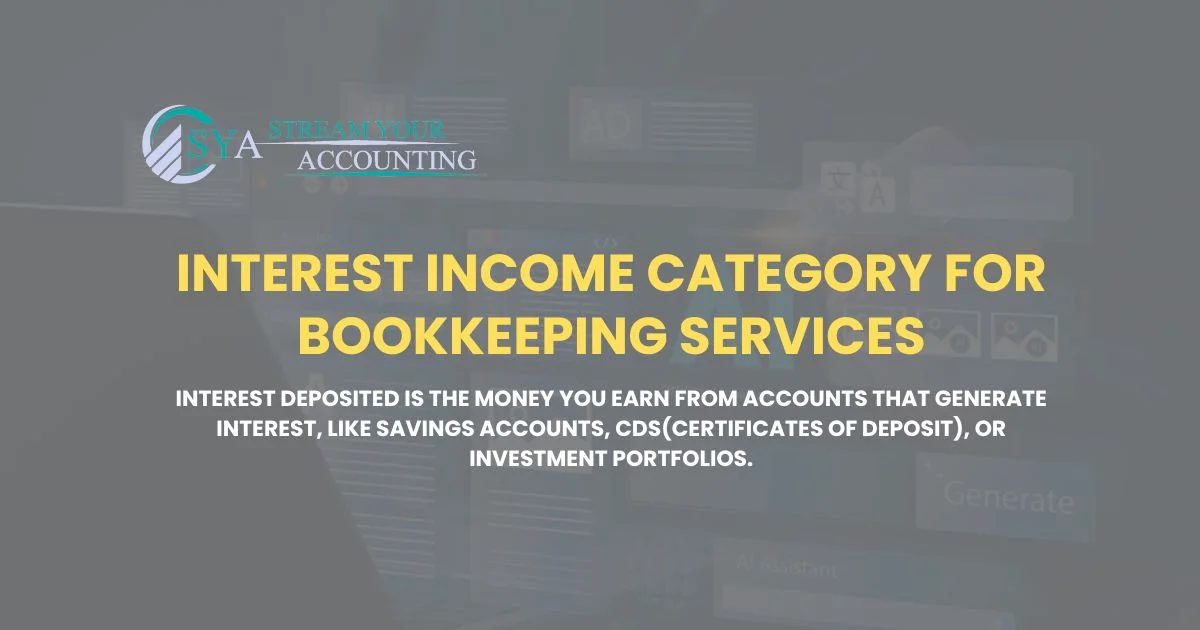 Interest Income Category For Book Bookkeeping Services